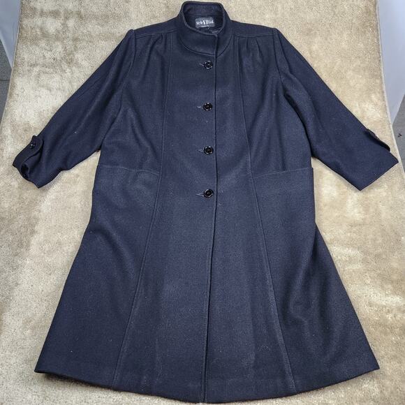 Style VI Ltd. Women's Wool Coat Full Length Polyester Liner Black XL XXL - Picture 1 of 12